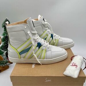 Men’s Christian Louboutin, LOUIS, junior high top sneakers size 43 made in Italy